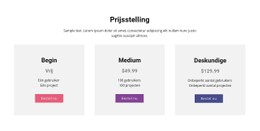 Moderne Prijstabel HTML CSS-Websitesjabloon