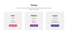 Modern Pricing Table Google Speed