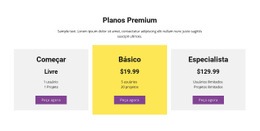 Plano De Três Preços - Create HTML Page Online