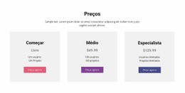 Tabela De Preços Moderna Web Designer