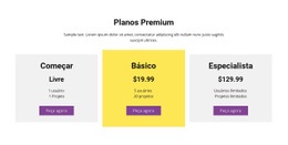 Plano De Três Preços Design Do Site