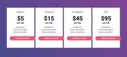 Modelo HTML5 Incrível Para Tabela De Preços Com Cores Brilhantes