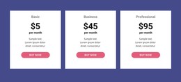 Classic Pricing Table