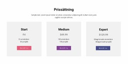 Modernt Pristabell HTML CSS-Webbplatsmall