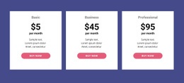 Classic Pricing Table
