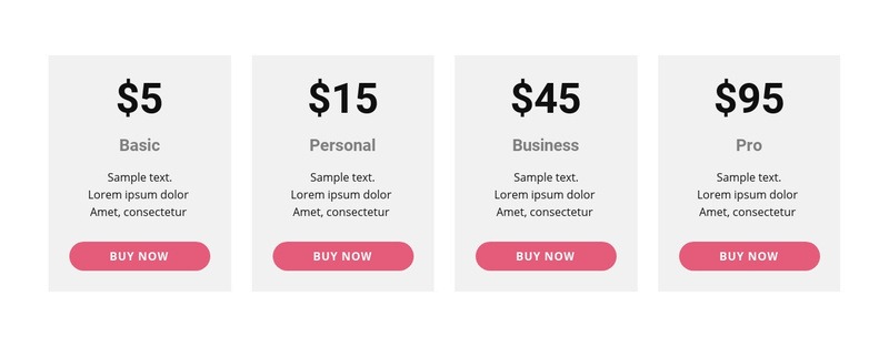 Pricing table with strong colors Webflow Template Alternative