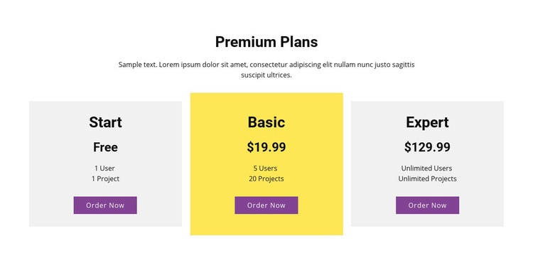 Three pricing plan Webflow Template Alternative