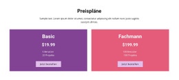 Grundlegende Und Professionelle Pläne – Responsiver Website-Builder