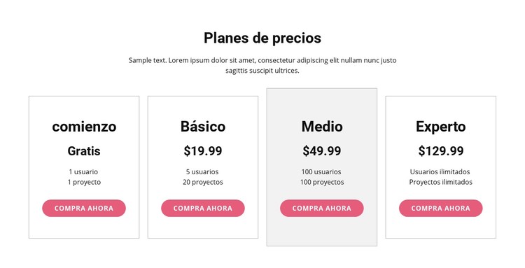 Actualice a un plan premium Plantilla CSS