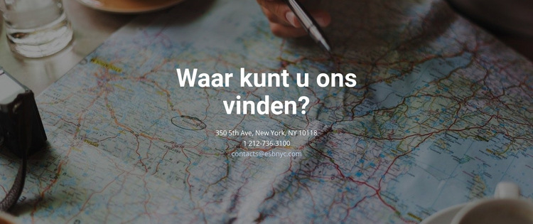 Waar kunt u ons vinden Website sjabloon