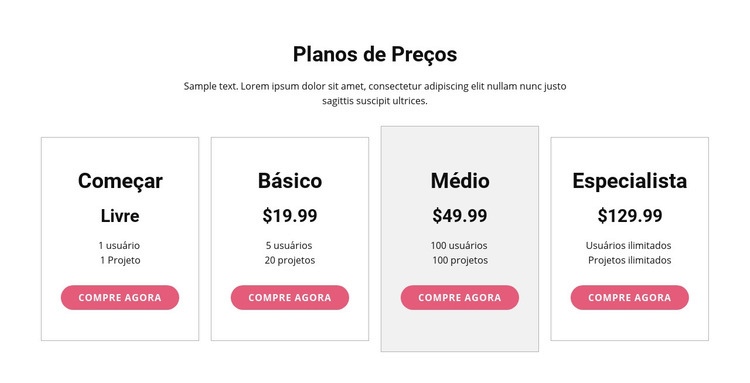 Faça upgrade para um plano premium Modelo HTML5