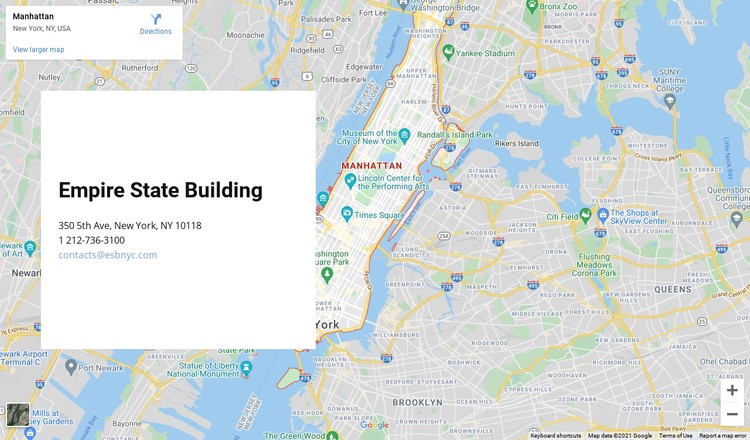 Google map with address block CSS Template