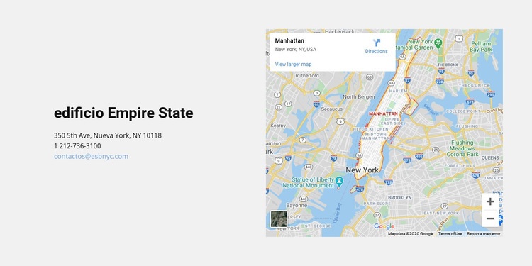 Mapa y dirección Plantilla de una página