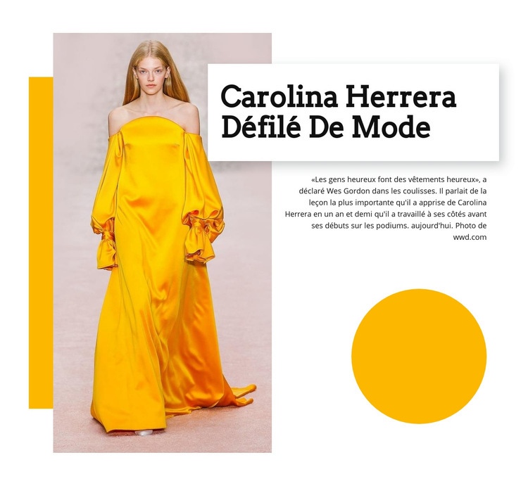 Défilé de mode Modèle d'une page