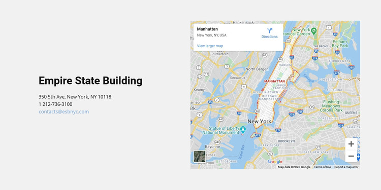 Map and address Homepage Design