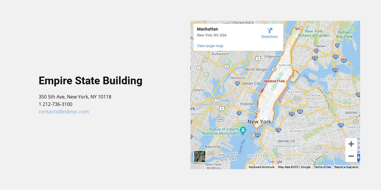 Map and address HTML Template