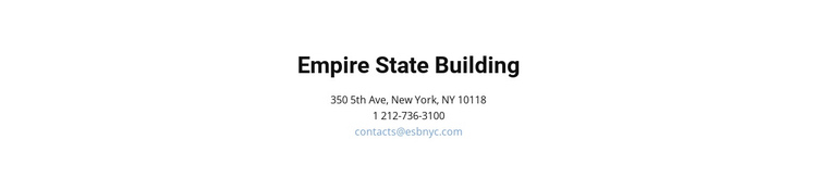 Contact details and address One Page Template