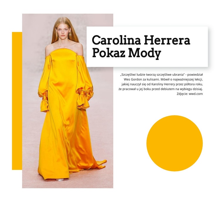 Pokaz mody Projekt strony internetowej