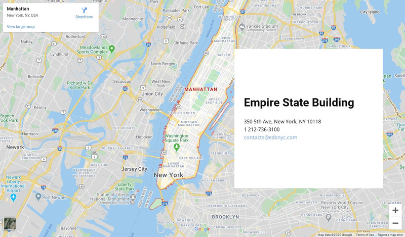 Contact us block with a map on background Squarespace Template Alternative