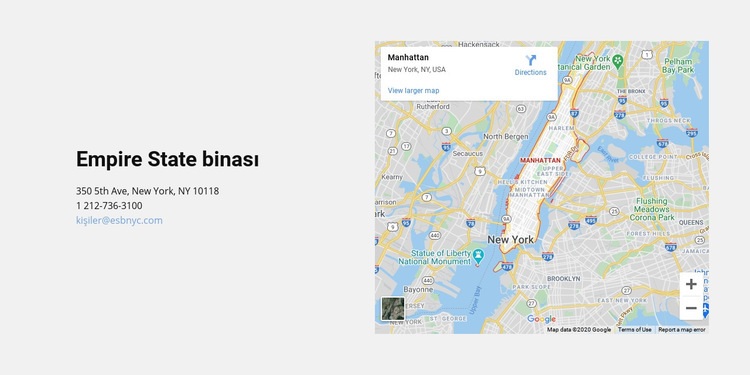 Harita ve adres Bir Sayfa Şablonu