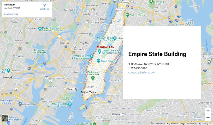 Contact us block with a map on background WordPress Theme