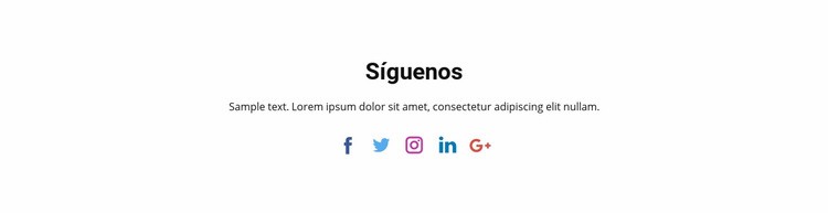 Iconos sociales con texto Maqueta de sitio web