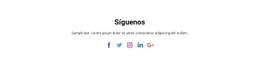 Iconos Sociales Con Texto: Página De Destino Definitiva