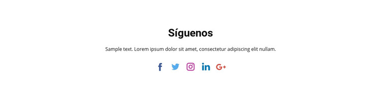 Iconos sociales con texto Plantilla HTML