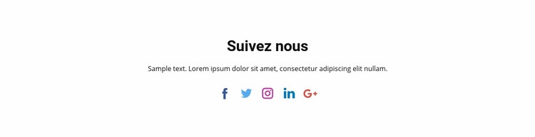 Icônes sociales avec texte Créateur de site Web HTML