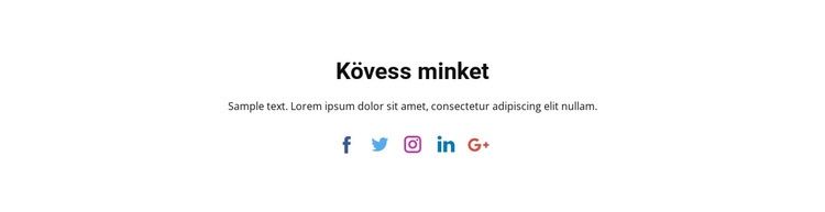 Szociális ikonok szöveggel HTML Sablon