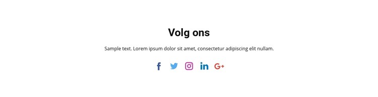 Sociale pictogrammen met tekst CSS-sjabloon