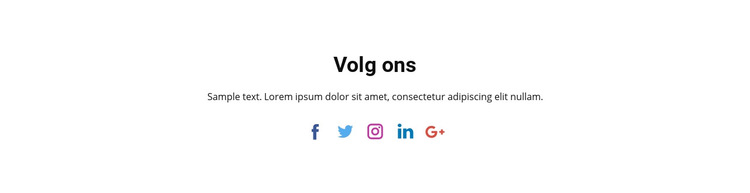 Sociale pictogrammen met tekst Website sjabloon