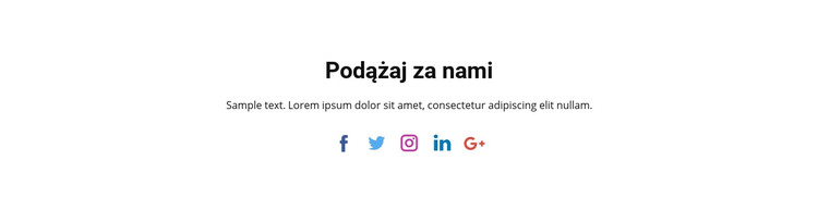 Społeczne ikony z tekstem Szablon HTML