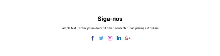 Ícones sociais com texto Modelos de construtor de sites