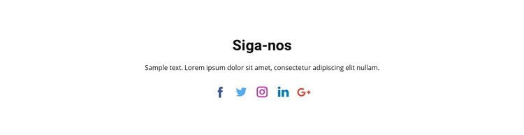 Ícones sociais com texto Modelo HTML