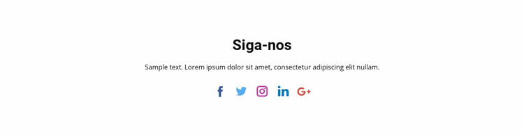 Ícones sociais com texto Template Joomla