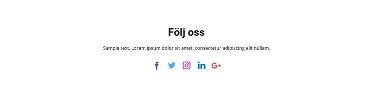 Sociala ikoner med text CSS -mall