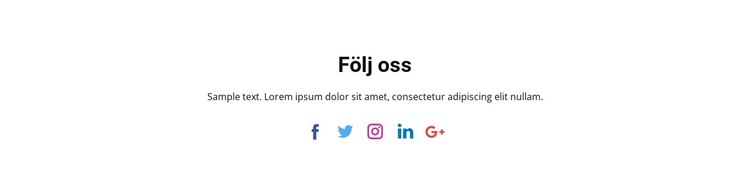 Sociala ikoner med text HTML-mall