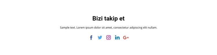 Metin içeren sosyal simgeler Html Web Sitesi Oluşturucu