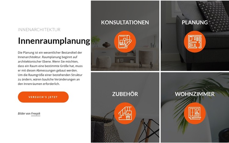 Innenraumplanung und Gestaltung CSS-Vorlage