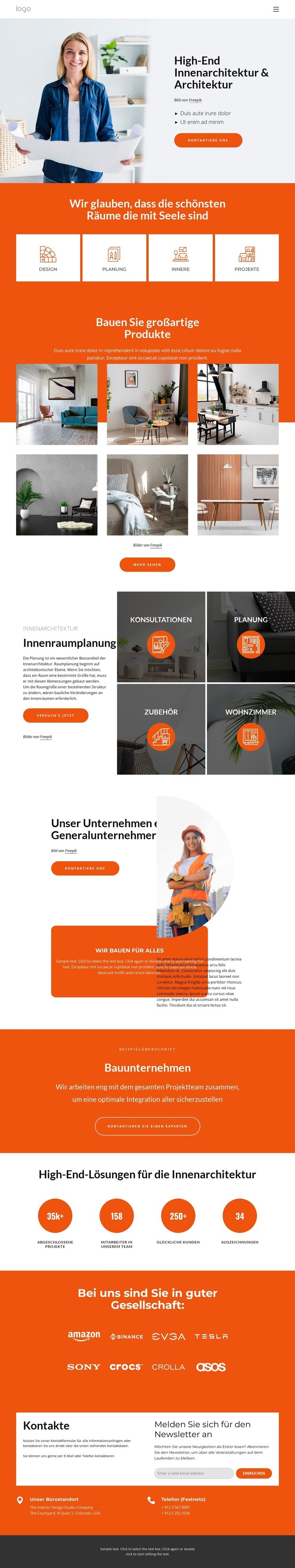 Studio für Innenarchitektur und Architektur HTML5-Vorlage