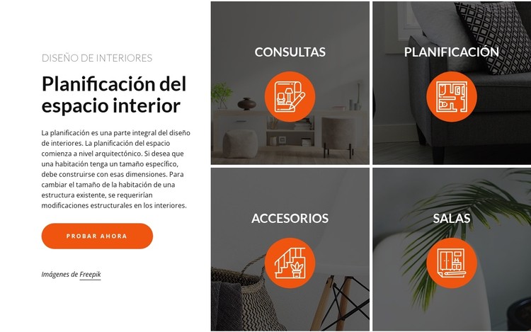 Planificación y diseño de espacios interiores. Plantilla CSS