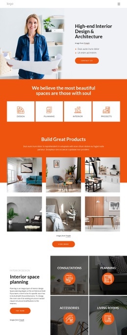 Interior Design And Architecture Studio - Modern Homepage Design