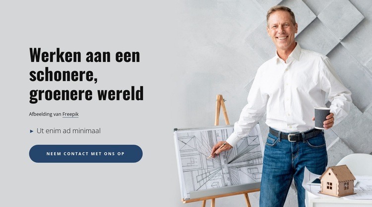 Wij creëren een schonere, groenere wereld Website mockup