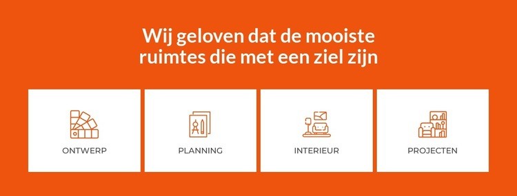 Wij creëren prachtige binnenruimtes Website mockup