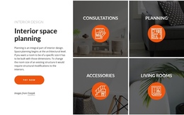 Interior Space Planning And Design - One Page Template