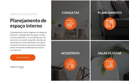 Planejamento E Design De Espaços Interiores - Modelo De Site Simples