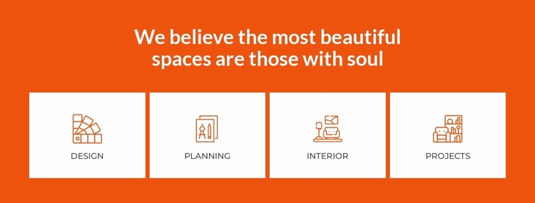 We create beautiful interior spaces Website Mockup