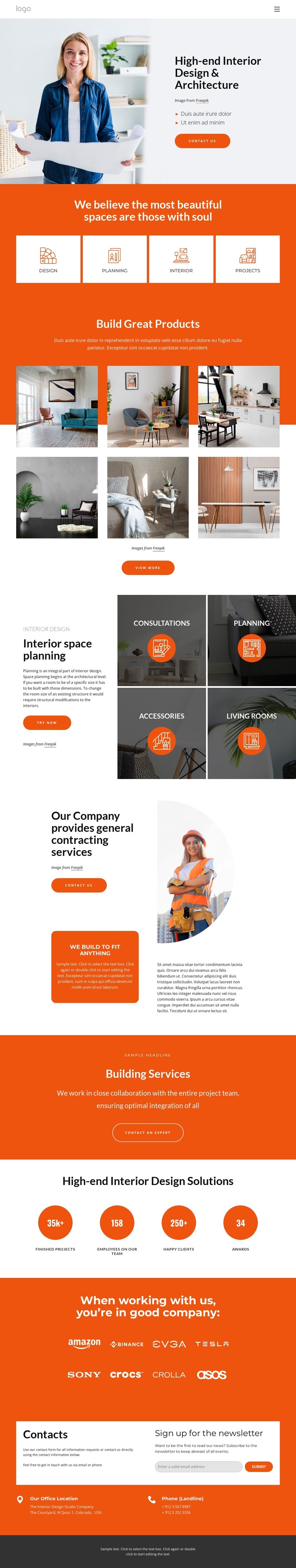 Interior design and architecture studio WordPress Theme