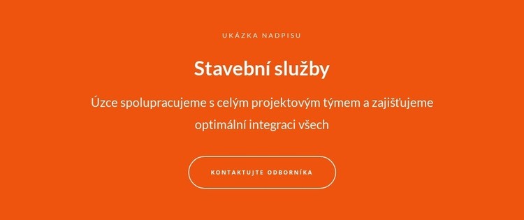 Text a tlačítko s velkým textem Šablona webové stránky